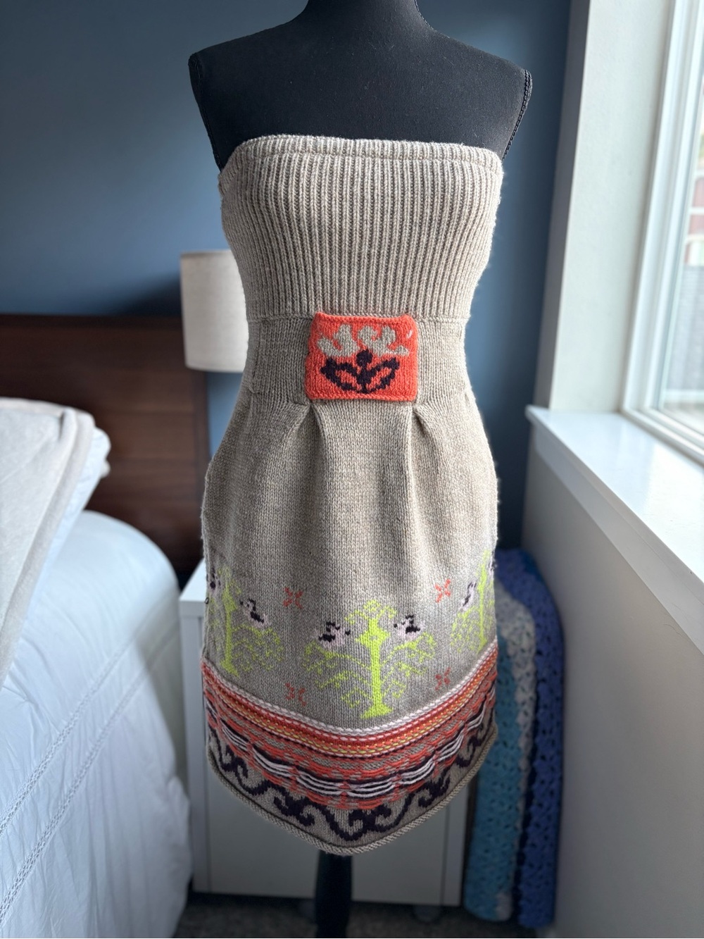 Sleeping on Snow Anthropologie Wool Knit Strapless Mini Dress XS Fall Coquette